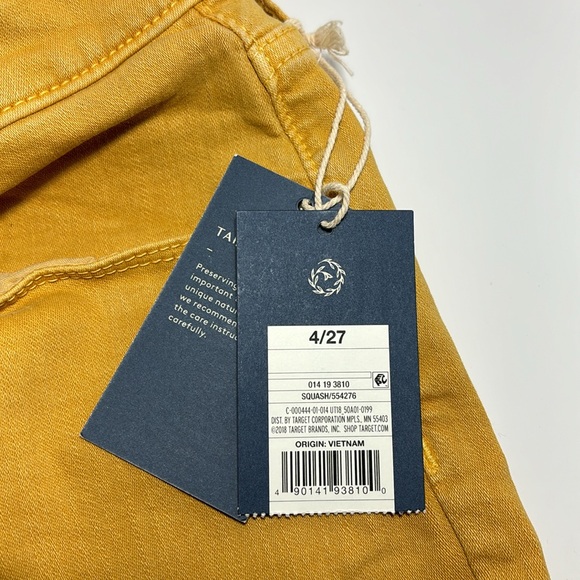 Universal Thread High Rise MIDI Shorts NWT Size 4/27 Yellow Gold - Picture 4 of 11